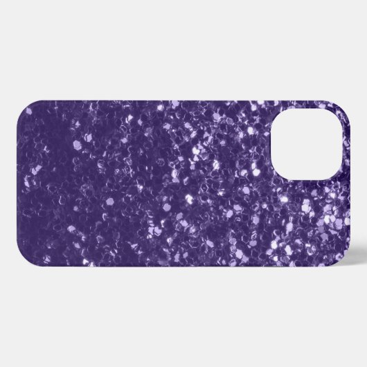 Dunkel ultra violett lila Glitzer Glitzern iPhone Hülle (Rückseite (Horizontal))