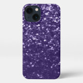 Dunkel ultra violett lila Glitzer Glitzern iPhone Hülle (Rückseite)