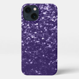 Dunkel ultra violett lila Glitzer Glitzern iPhone 13 Hülle