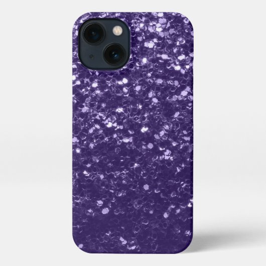 Dunkel ultra violett lila Glitzer Glitzern iPhone Hülle (Rückseite)