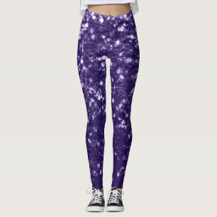 Dunkel ultra violett lila Glitzer Glitzern Leggings