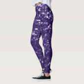 Dunkel ultra violett lila Glitzer Glitzern Leggings (Links)