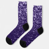 Dunkel ultra violett lila Glitzer Glitzern Socken (Linkes Detail)