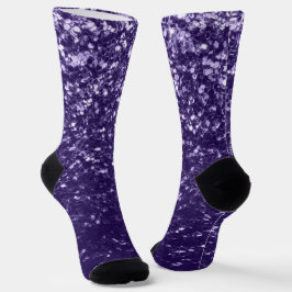 Dunkel ultra violett lila Glitzer Glitzern Socken