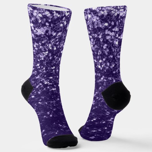Dunkel ultra violett lila Glitzer Glitzern Socken (Gewinkelt)
