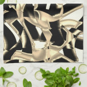 Dunkel- und beigefarbene Schrotte oder Klebeband Geschirrtuch (Gefaltet)