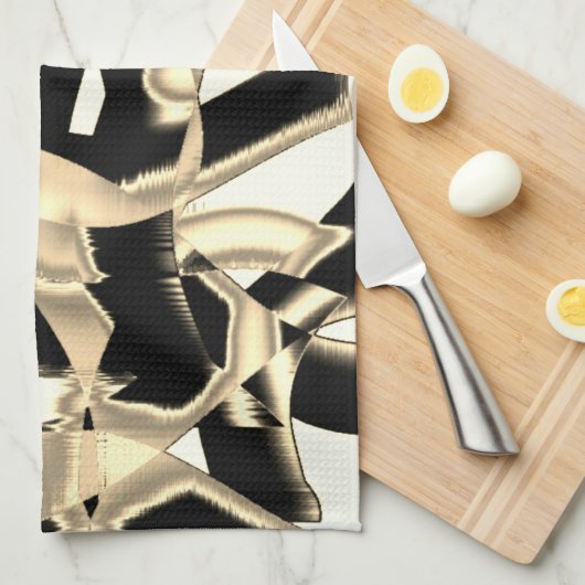 Dunkel- und beigefarbene Schrotte oder Klebeband Geschirrtuch (Viertel Falte)