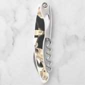 Dunkel- und beigefarbene Schrotte oder Klebeband Kellnermesser (Rückseite)