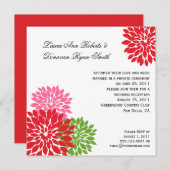 Dunkel und blassrosa Kalkgrün Blume Petals Einladung (Vorne/Hinten)