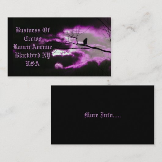 Dunkel und einmalig visitenkarte (Vorne/Hinten)