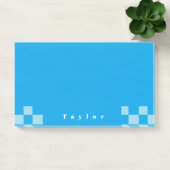 Dunkel und hellblau quadratische Blockmuster Post-it Klebezettel (Büro)