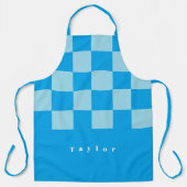 Dunkel und hellblau quadratische Blockmuster Schürze (Vorderseite)
