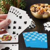 Dunkel und hellblau quadratische Blockmuster Spielkarten (In Situ)