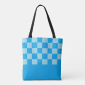 Dunkel und hellblau quadratische Blockmuster Tasche (Rückseite)