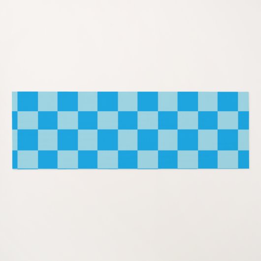 Dunkel und hellblau quadratische Blockmuster Yogamatte (Rückseite (Horizontal))