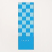 Dunkel und hellblau quadratische Blockmuster Yogamatte (Vorderseite)