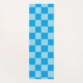 Dunkel und hellblau quadratische Blockmuster Yogamatte (Rückseite)