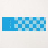 Dunkel und hellblau quadratische Blockmuster Yogamatte (Vorderseite (Horizontal))