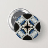 Dunkel und hellblau, weißes Design Button (Vorne & Hinten)