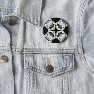 Dunkel und hellblau, weißes Design Button