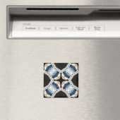 Dunkel und hellblau, weißes Design Magnet (In Situ (Geschirrspüler))