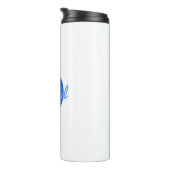 Dunkel und leicht blau, Weißer bearbeitungsbarer N Thermosbecher (Nach rechts gedreht)