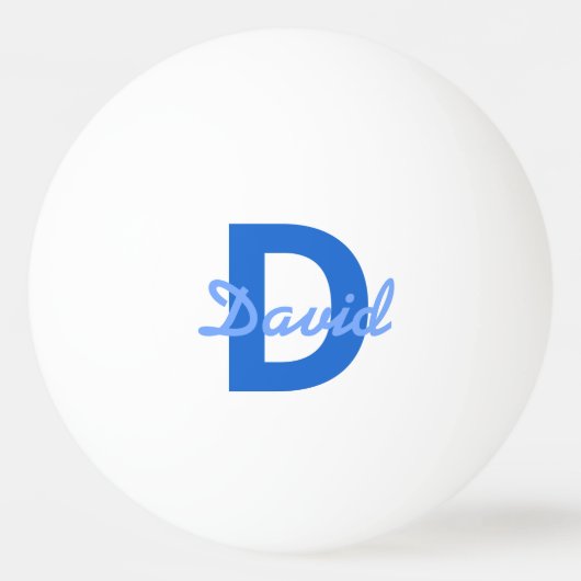 Dunkel und leicht blau, Weißer bearbeitungsbarer N Tischtennisball (Vorderseite)