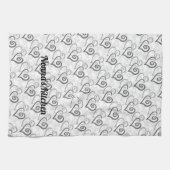 Dunkel und leicht grau verknüpfte Herzkunst Geschirrtuch (Horizontal)