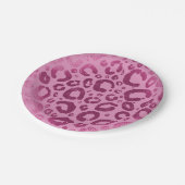 Dunkel und leicht rosa Glam Leopard Print Party Pappteller (Schrägansicht)