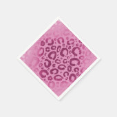 Dunkel und leicht rosa Glam Leopard Print Party Serviette (Ecke)