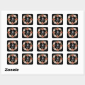 Dunkel und Moody Monogram Sticker Schwarz Botanisc (Blatt)