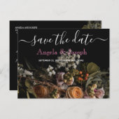 Dunkel Vintag orange Save the Date Ankündigungspostkarte (Vorne/Hinten)