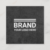 Dunkelbetones individuelles Logo, modern männlich Quadratische Visitenkarte (Rückseite)