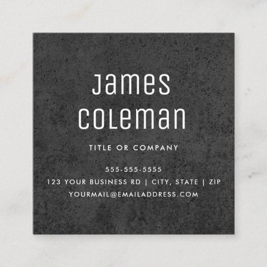 Dunkelbetones individuelles Logo, modern männlich Quadratische Visitenkarte (Vorderseite)
