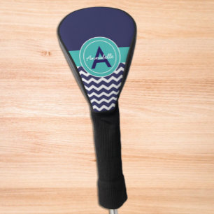 Dunkelblau Aquamarin Zickzack Golf Headcover