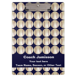 Dunkelblau, Baseball, Name, Geschenk für den Coach Klemmbrett