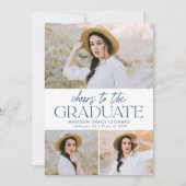 Dunkelblau | Beifall bei der Graduationspartei Gra Einladung (Vorderseite)