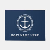 Dunkelblau-benutzerdefinierter Bootsname nautische Fußmatte (Vorderseite)