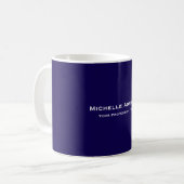 Dunkelblau Beruflich Schlicht modern Kaffeetasse (Vorderseite Links)