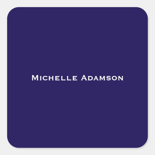 Dunkelblau Beruflich Schlicht modern Quadratischer Aufkleber (Vorderseite)