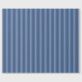 Dunkelblau & blaue Streifen Geschenkpapier (Flach)