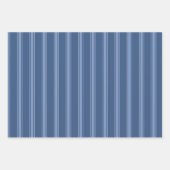 Dunkelblau & blaue Streifen Geschenkpapier Set (Vorderseite)