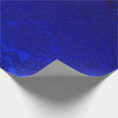 Dunkelblau Blütensukkulent Muster Metallic Geschenkpapier (Ecke)