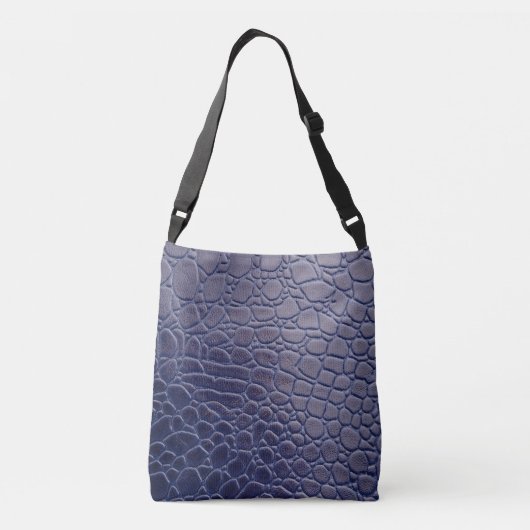 Dunkelblau Crocodilederprint Crossbody Bag Tragetaschen Mit Langen Trägern (Rückseite)