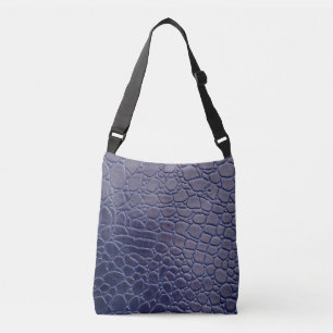 Dunkelblau Crocodilederprint Crossbody Bag Tragetaschen Mit Langen Trägern