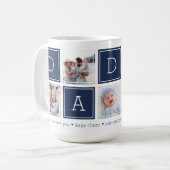 Dunkelblau | Custom Daddy 5 Foto Colorblock Collag Kaffeetasse (Vorderseite Links)