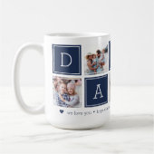 Dunkelblau | Custom Daddy 5 Foto Colorblock Collag Kaffeetasse (Links)