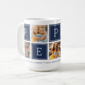 Dunkelblau | Custom Pepaw 5 Foto Colorblock Collag Kaffeetasse (Vorderseite Links)