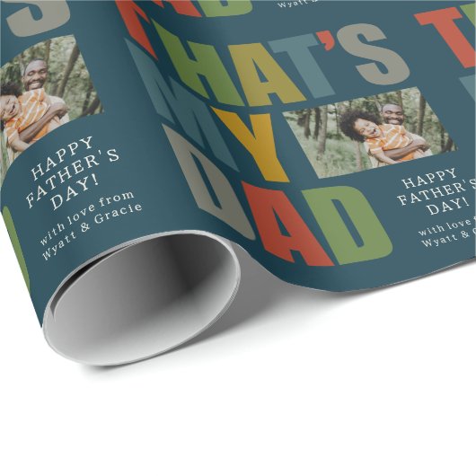 Dunkelblau Das ist mein Vater Vatertag Geschenkpapier (Rolleneckpunkt)