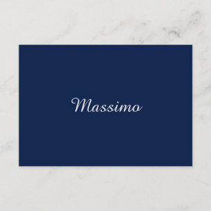Dunkelblau Elegant Lässig Eigener Name Handschrift Begleitkarte